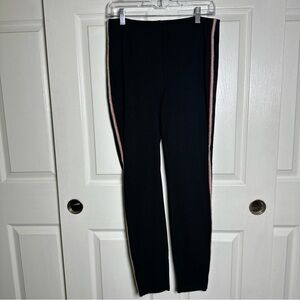 One 5 One Woman’s Pants Large Black Stretch Rayon Skinny Beaded Christmas Office
